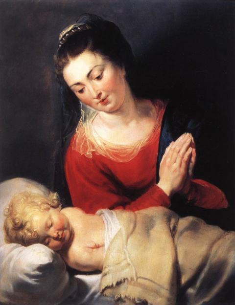Rubens: Virgin in Adoration before the Christ Child- A Szűz a gyermek Krisztus előtti imádatban 